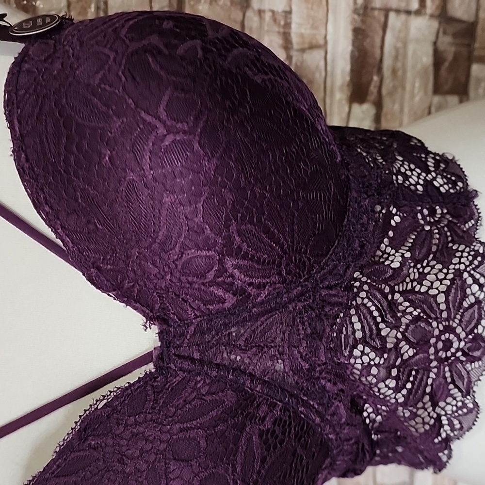 Body Frosting Brand New Elegant Purple Lace Bralette - Picture 2 of 11